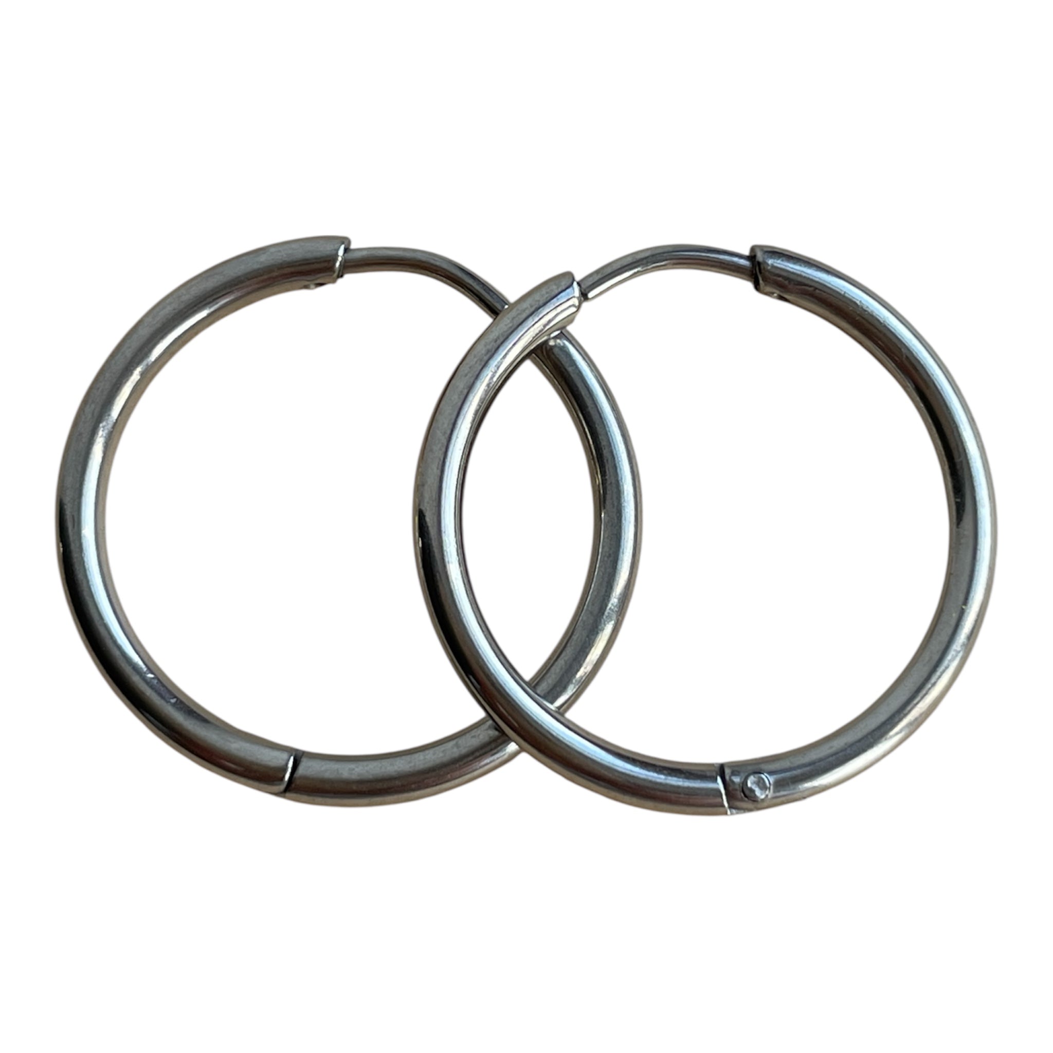Créole lisse argenté 22mm